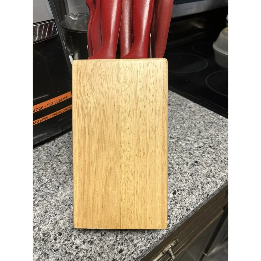 Kitchen Aid 14 Piece Knife Set Red handle ‎ & Block Set-Read Description